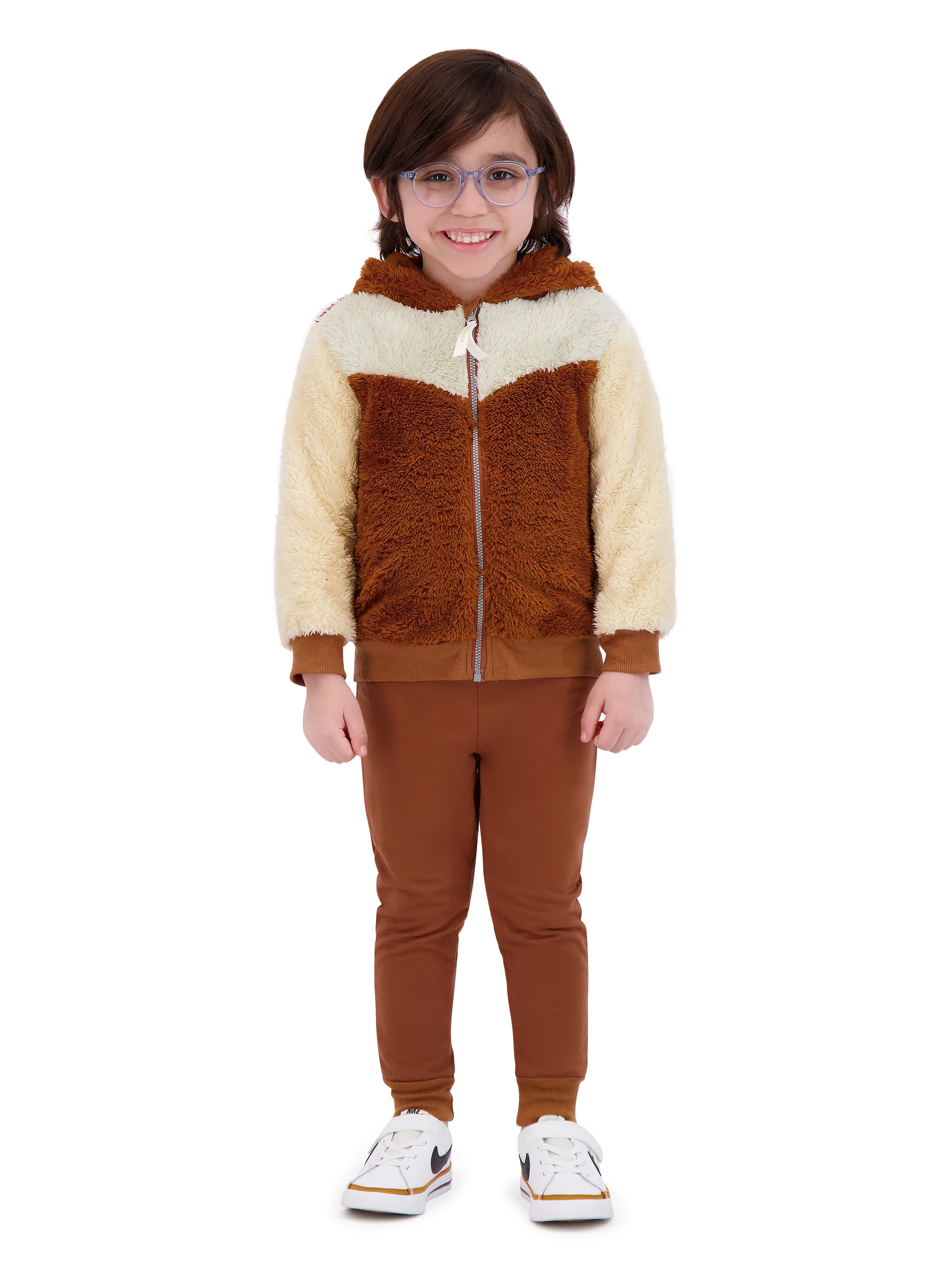 Tahari Toddler Boys 3 Piece Brown Hoodie Set, Sizes 2T-4T