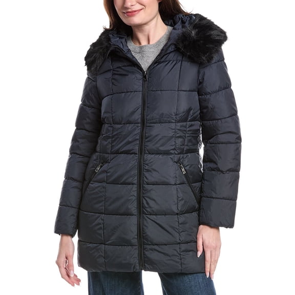 Tahari womens  Brie Medium Coat, m, Blue