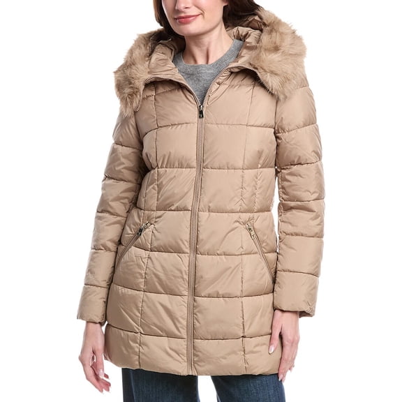 Tahari womens  Brie Medium Coat, xs, Beige