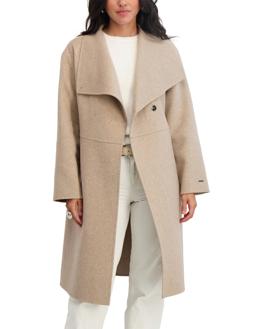 womens Coco Long Wool-Blend Coat, l