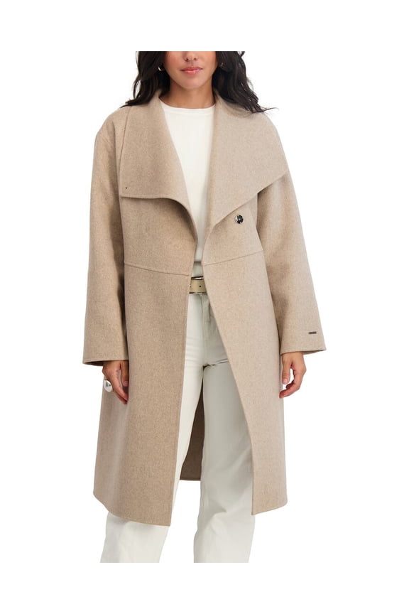womens Coco Long Wool-Blend Coat, l