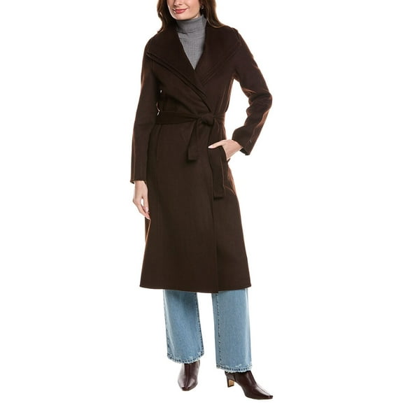Tahari womens Elliot Long Wool-Blend Coat, l, Brown