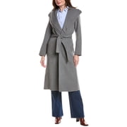 TAHARI Womens Elliot Slim Fit Wool Blend Wrap Coat, Ash, XS