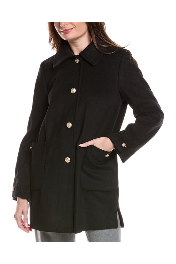 womens Paula Wool-Blend Coat, s, Black
