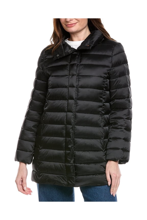 womens Puffer Coat, XXS, Black
