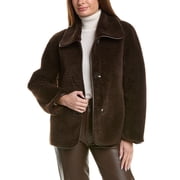 Tahari womens Reversible Kai Faux Fur Coat, xs, Brown