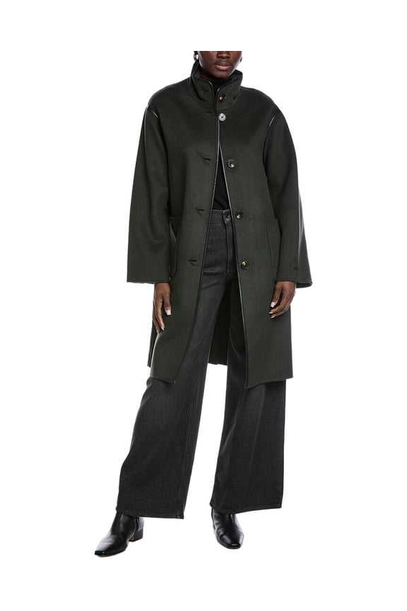 womens  Sydney Long Wool-Blend Coat, s, Green