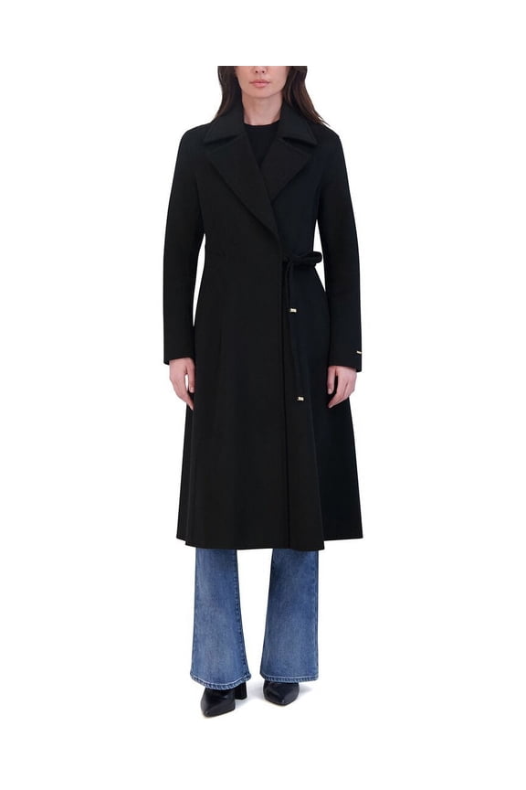 womens Wool-Blend Wrap Coat, XXS