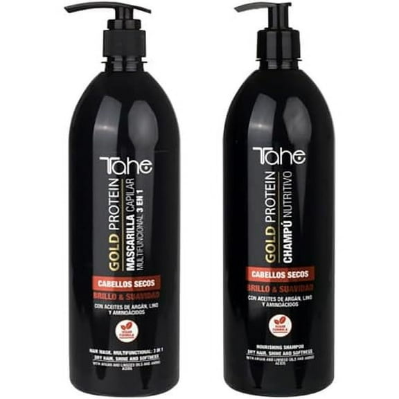 Tahe Gold Protein For Dry Hair Kit - Shampoo 1000ml + Mask 1000ml