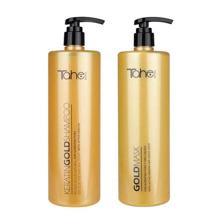 Tahe Keratin Gold Big Kit - Shampoo 1000ml + Mask 1000ml