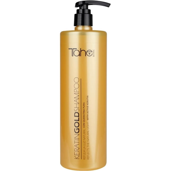 Tahe Keratin Gold Shampoo with Pure Keratin and Liquid Gold for Extra Softness and Volume, 1000ml