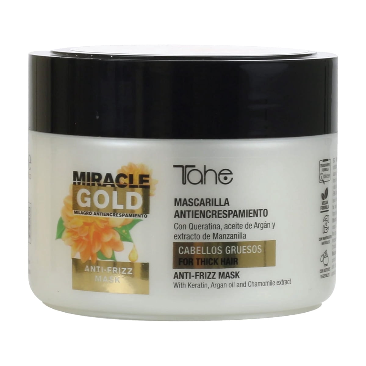 Tahe Miracle Gold Frizz Control Mask for Thick Hair, 300 ml