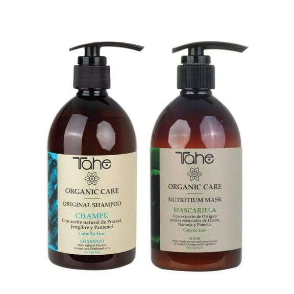 Tahe Organic Care Kit - Original Shampoo 500ml & Nutritium Mask 500ml - Hydrating Formula with Pracaxi Oil, Ginger & Nettle Extract