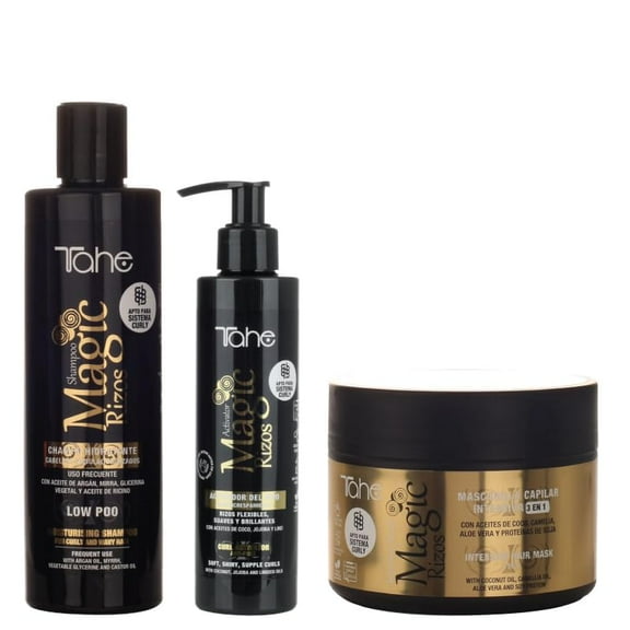 Tahe Pack Curly - Low Poo Shampoo 300ml + 3-in-1 mask 300ml + Curl activator 200ml