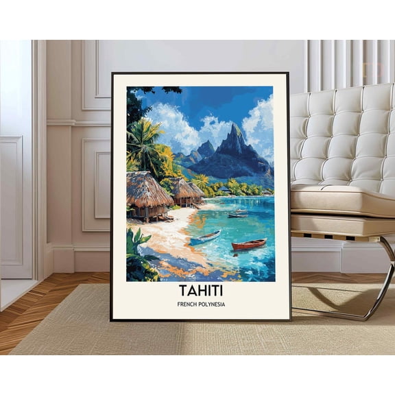 Tahiti French Polynesia Island Poster Unframed Paper Print