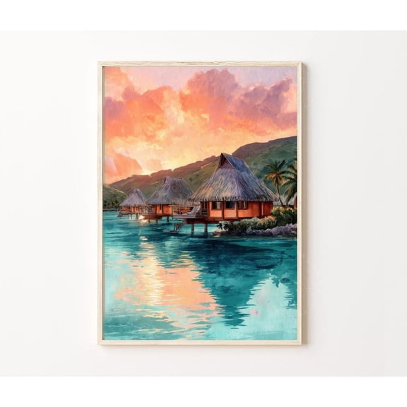 Tahiti French Polynesia Overwater Bungalows Home Decor