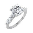 thumbnail image 1 of Tahiti - Moissanite Round Cut Lab Diamond Engagement Ring with Sidestones, 1 of 4