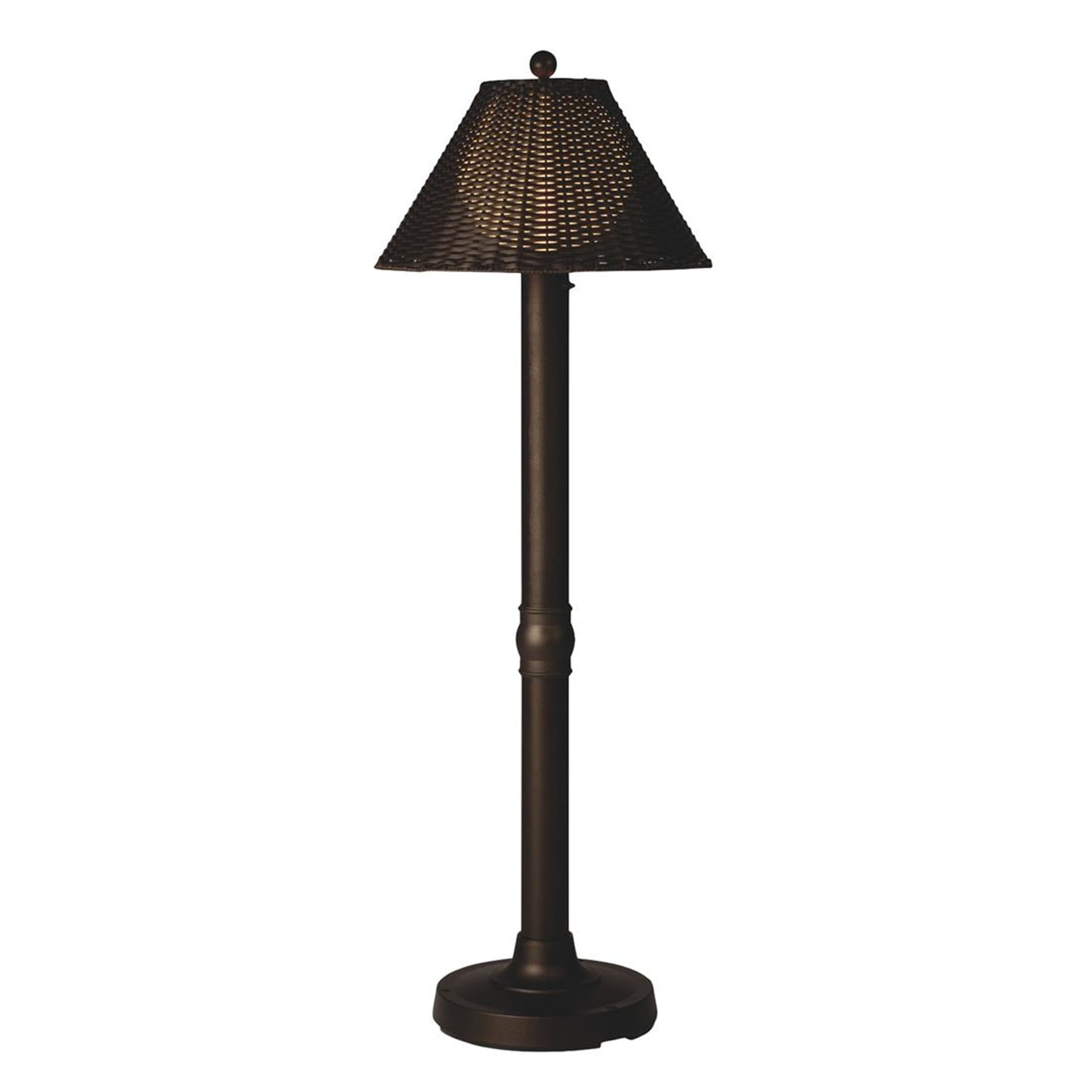 Tahiti Bronze 60" Dimmable Outdoor Floor Lamp with PVC Wicker Shade
