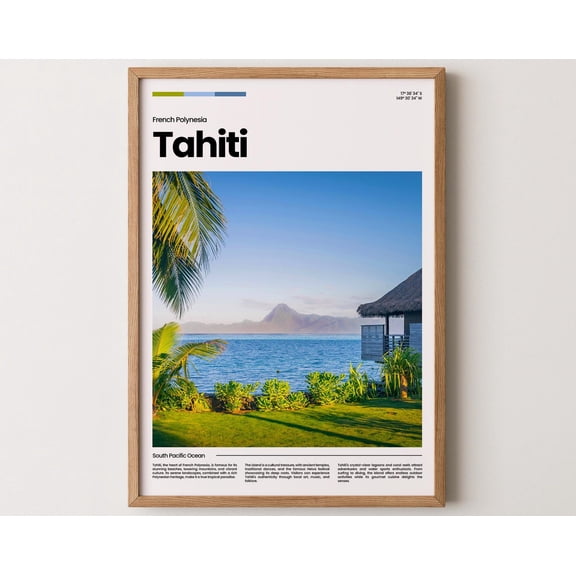 Tahiti Poster, Tahiti Print, Tahiti Photo, Tahiti Art, Polynesia Poster, Polynesia Print, Travel Poster Gift, 12x18 UNFRAMED