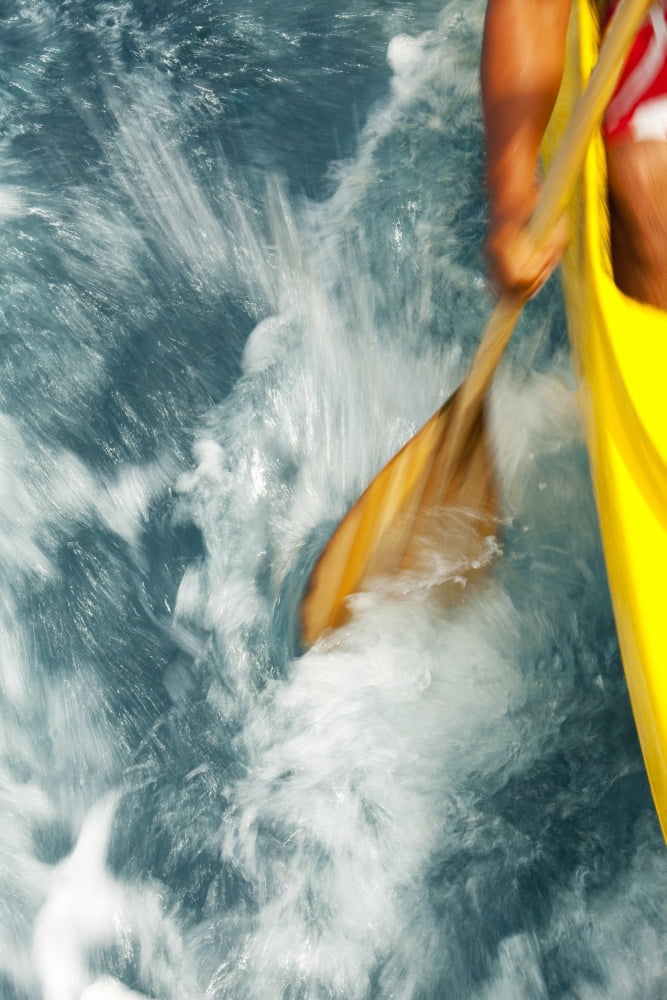 Tahiti View Of Traveling Outrigger Canoe Canvas Art - Dana Edmunds Design Pics (12 x 18)