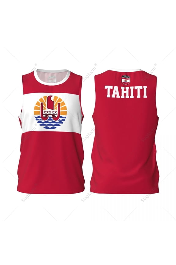 Tahiti flag men basketball sports jersey running fitness multifunction sleeveless tshirt exclusive custom name nunber