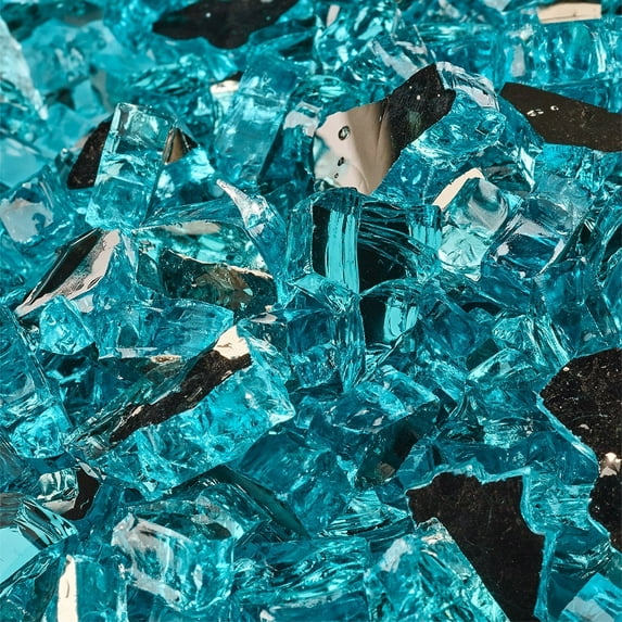 Tahitian Blue Fire Pit Glass | 1/4", Reflective, 10 lbs