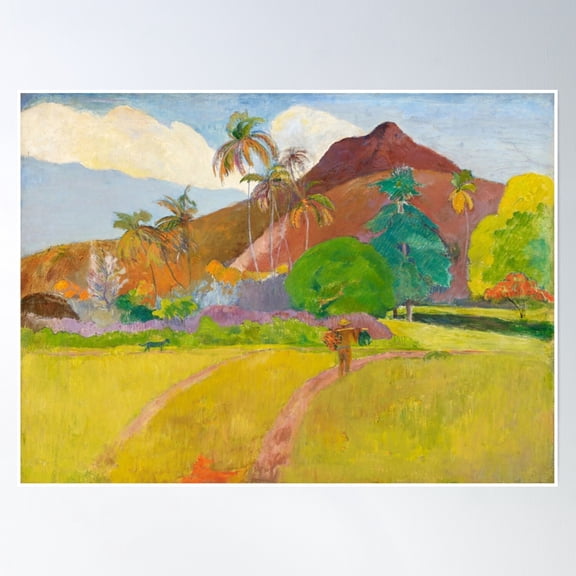 Tahitian Landscape By Paul Gauguin Poster Wall Art, Modern Wall Decor, 12x18 UNFRAMED