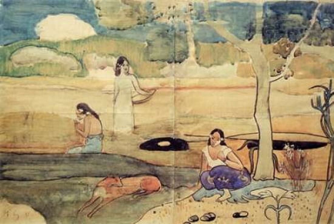 Tahitian Scene Canvas Art - Paul Gauguin (12 x 18)