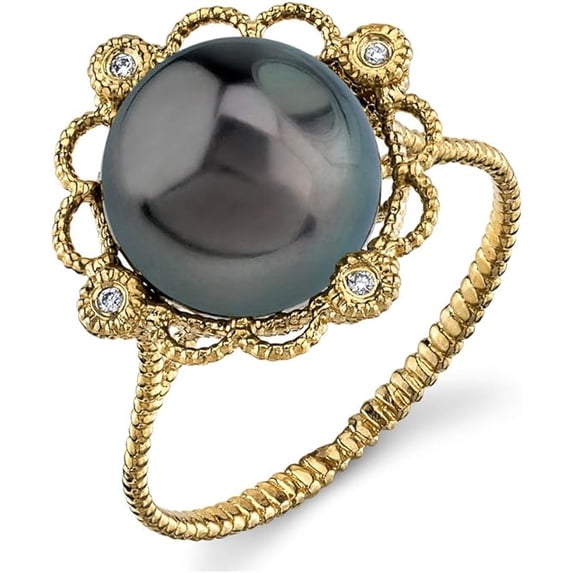 Tahitian South Sea Cultured Pearl Ring for Women 14K Gold Lana Pearl Ring - THE PEARL SOURCE