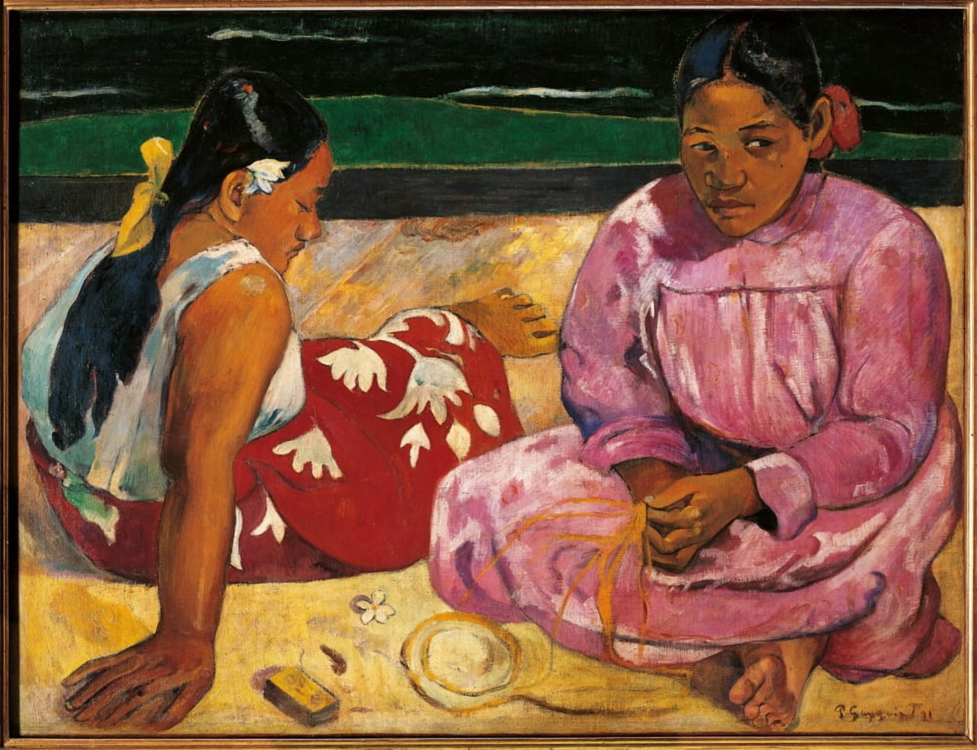 Tahitian Women Canvas Art - (24 x 18)