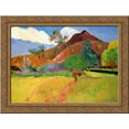 thumbnail image 1 of Tahitian mountains 24x18 Gold Ornate Wood Framed Canvas Art by Paul Gauguin, 1 of 2