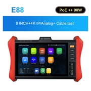 Tahlitech 8" IPC Tester Monitor 4K H.265 IP 8MP AHD/TVI/CVI CCTV Camera Tester POE++ 90W SFP & VGA Input Cable Teste ,Video Surveillance Testing