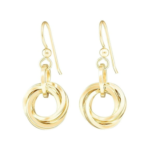 Tahmi Gold Love Knot French Wire Dangle Earrings 14kt Gold Filled Circle Earrings for Women