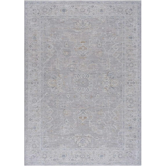 BoutiqueRugs Tahmoor Traditional Area Rug - Gray, Light Gray, White - 6'7" x 9'6"