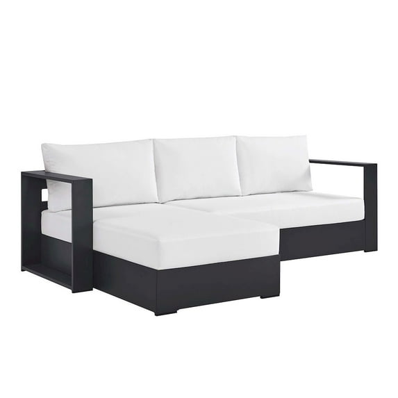 Tahoe 2-Piece Left-Facing Chaise Sectional Sofa Set in Gray White