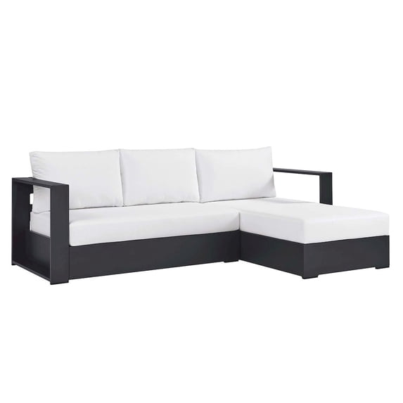 Tahoe 2-Piece Right-Facing Chaise Sectional Sofa Set in Gray White