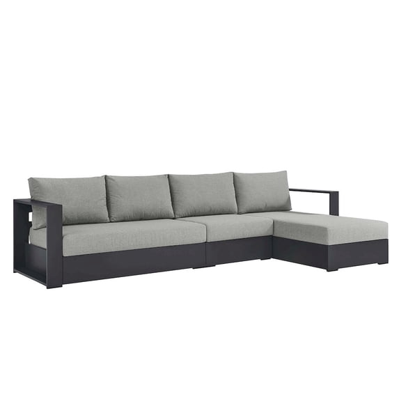 Tahoe 3-Piece Right-Facing Chaise Sectional Sofa Set in Gray Gray