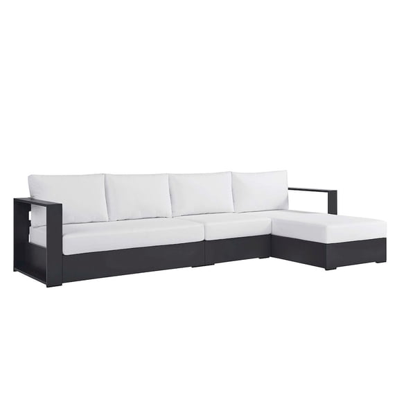 Tahoe 3-Piece Right-Facing Chaise Sectional Sofa Set in Gray White