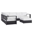 thumbnail image 1 of Modway Tahoe Aluminum Outdoor 5-Piece Sectional Sofa Set in Gray White, 1 of 10