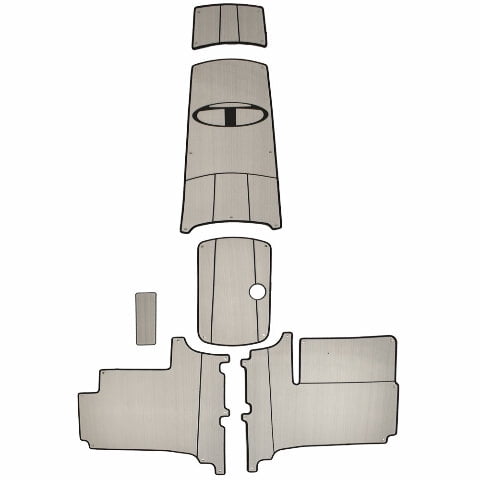 Tahoe Boat Non-Skid Deck Mats 323822 | T16 Cockpit Gray Black (6PC)