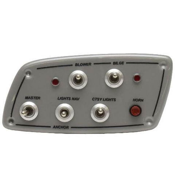 Tahoe Boat Toggle Switch Panel | 1950 Bilge Blower Lights Silver