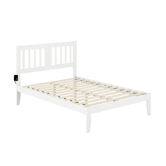 Tahoe Contemporary Wood Eco-Friendly Slat Bed, Full, White