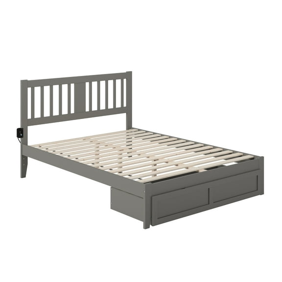 Tahoe Contemporary Wood Eco-Friendly Slat Bed, Queen, Grey