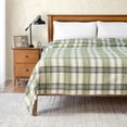 thumbnail image 1 of Tahoe Heavyweight Oversized Washable French Wool Plaid King Blanket, Olve, 1 of 9