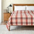 thumbnail image 1 of Tahoe Heavyweight Oversized Washable French Wool Plaid Twin Blanket, Red, 1 of 9