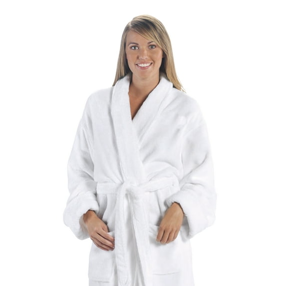 Tahoe Microfleece Shawl Collar Robe-Color White
