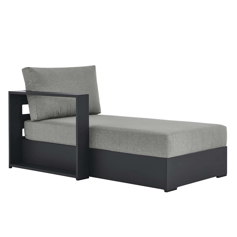 Tahoe Gray Powder-Coated Aluminum Outdoor Patio Modular Chaise Lounge