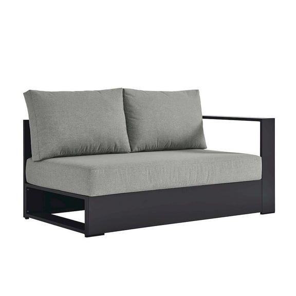 Modway Tahoe Outdoor Patio Powder-Coated Aluminum Modular Right-Facing Loveseat in Gray Gray