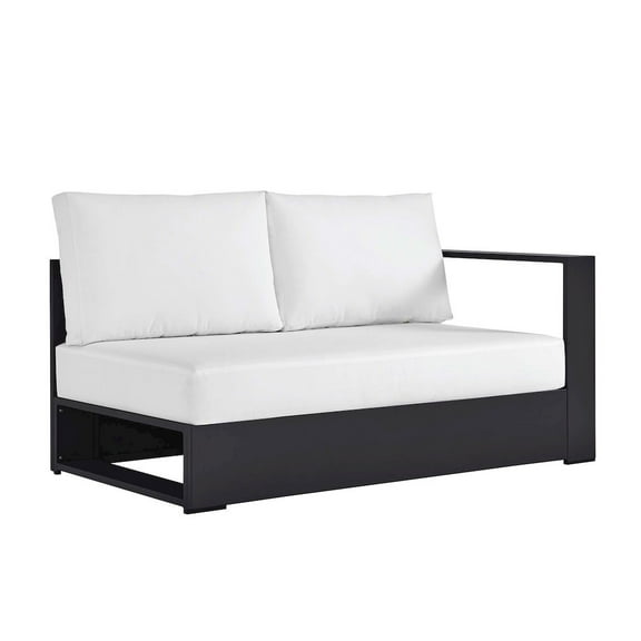 Modway Tahoe Outdoor Patio Powder-Coated Aluminum Modular Right-Facing Loveseat in Gray White