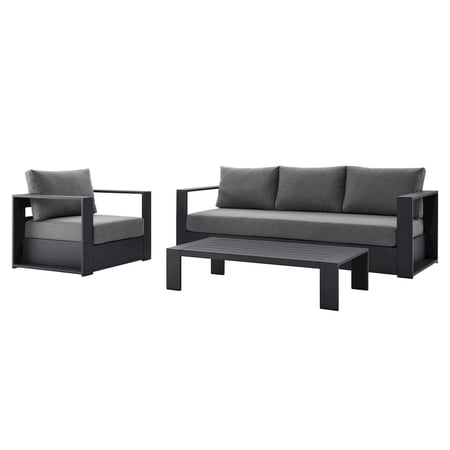 Modway Tahoe 3-Piece Outdoor Patio Powder-Coated Aluminum Set
